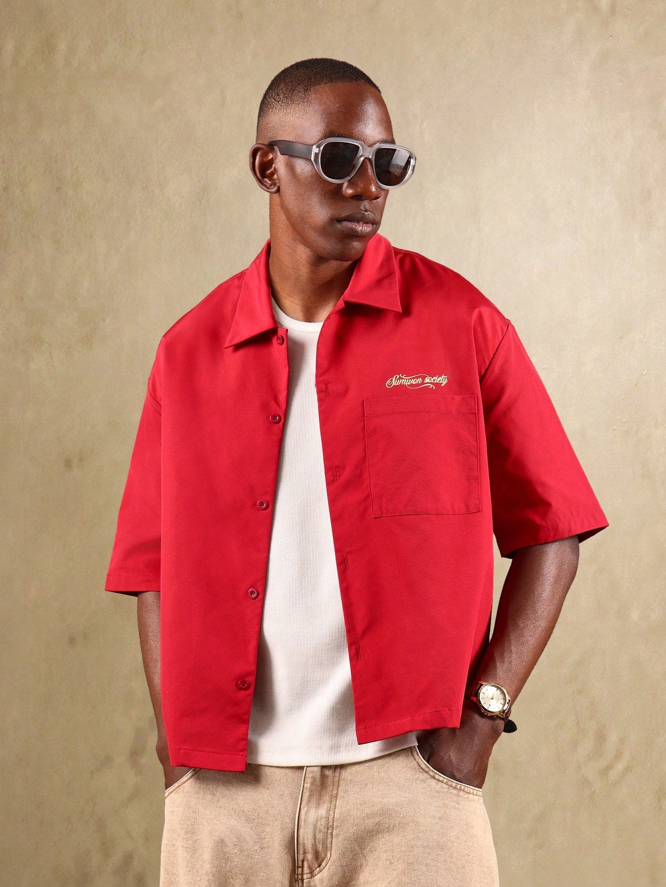 Summer Resort Paradise Short Sleeve Beach Shirt