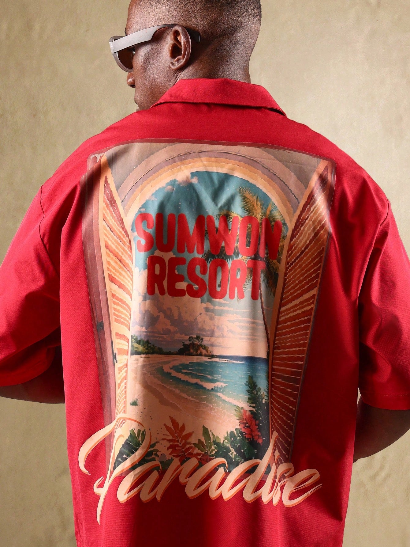 Summer Resort Paradise Short Sleeve Beach Shirt