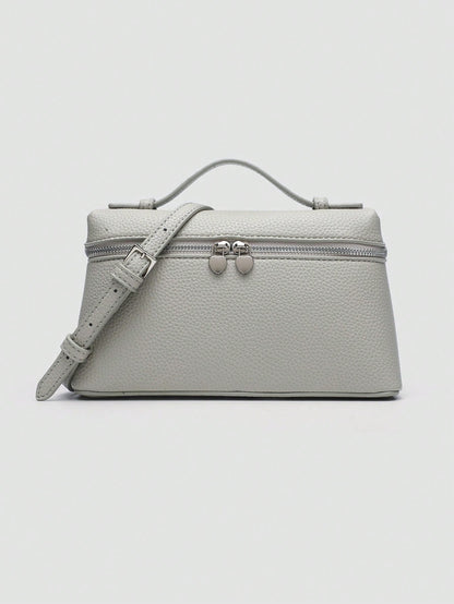 Lychee Pattern PU Leather Square Crossbody Bag