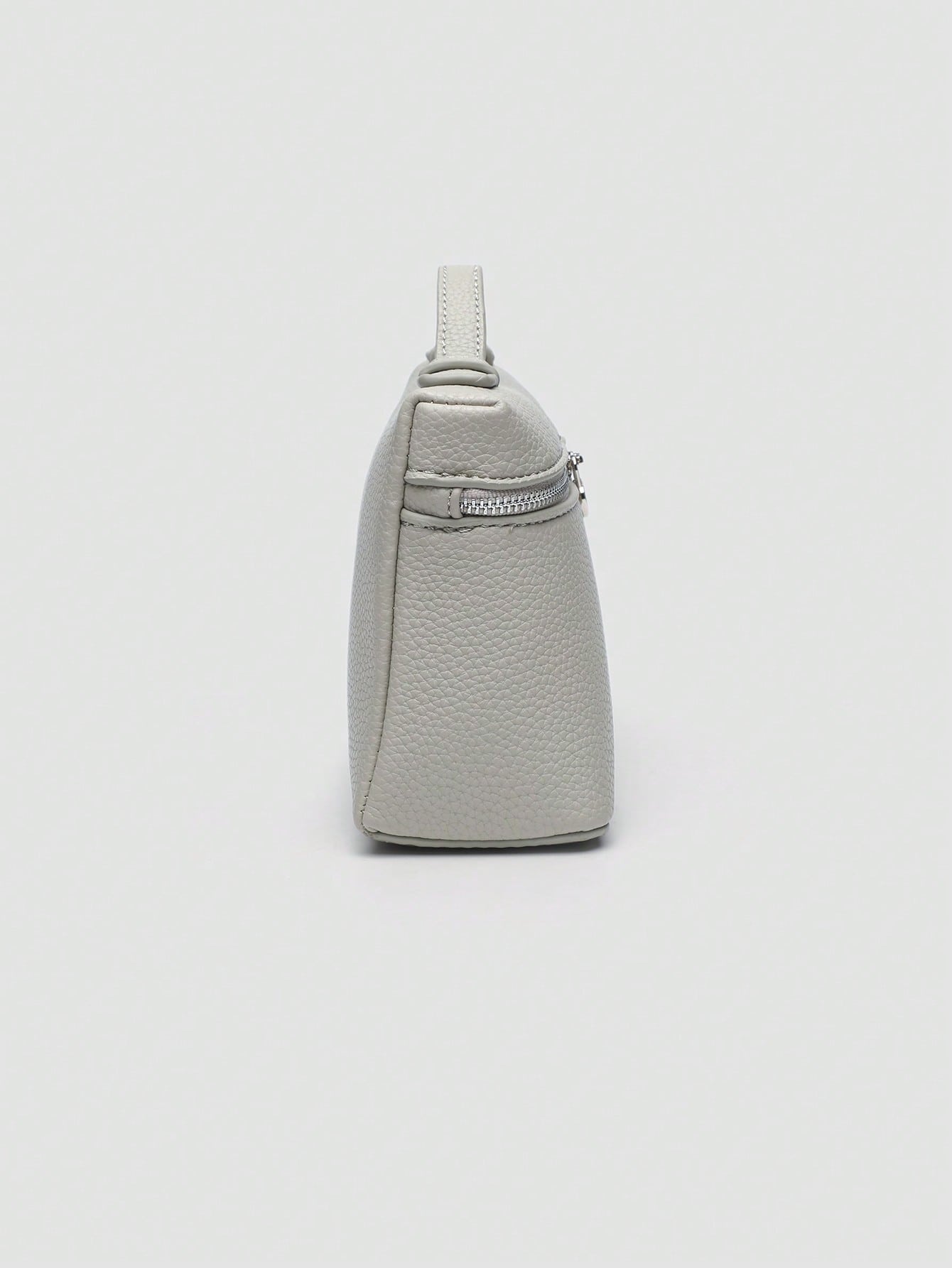 Lychee Pattern PU Leather Square Crossbody Bag