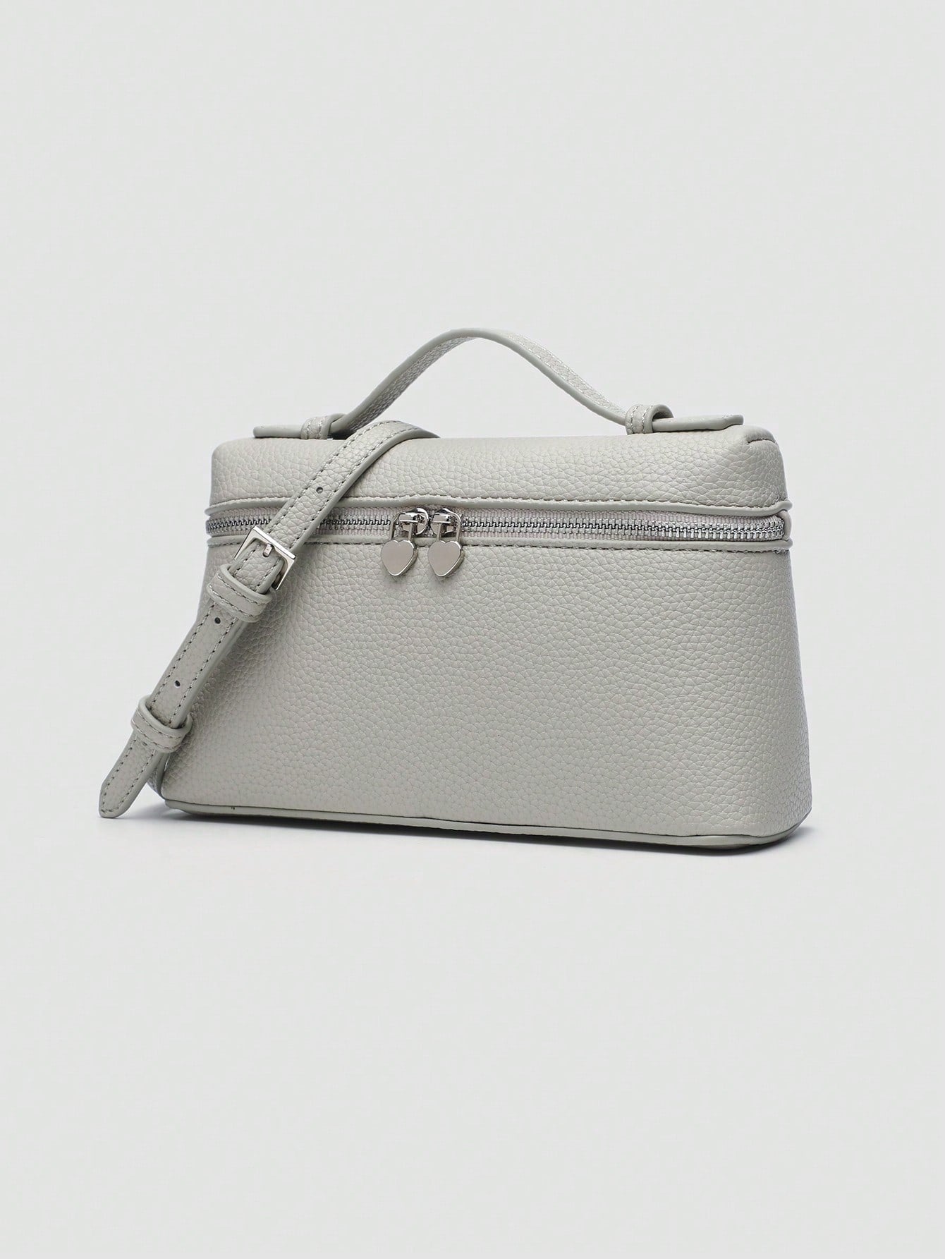 Lychee Pattern PU Leather Square Crossbody Bag