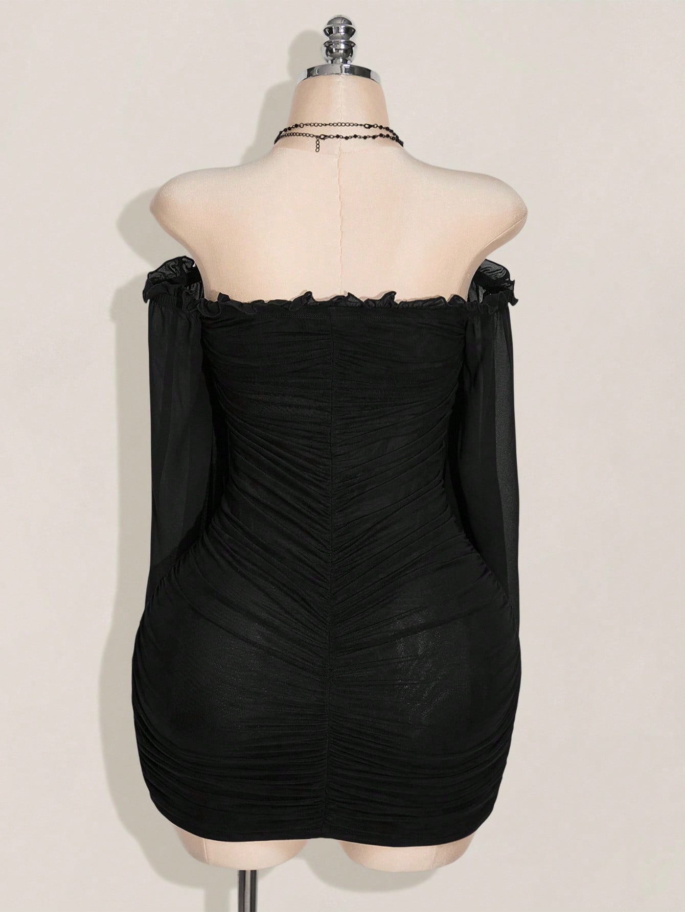 Women's Black Off-Shoulder Bodycon Mini Dress