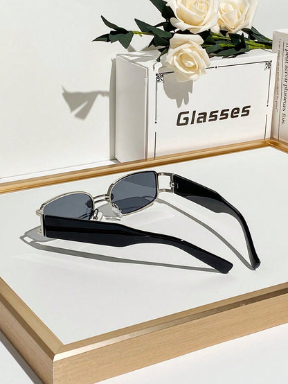 Women’s Retro Narrow Square Metal Korean Style Shades