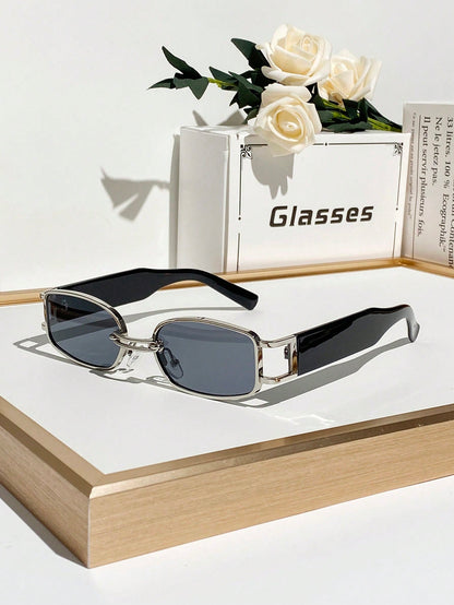 Women’s Retro Narrow Square Metal Korean Style Shades