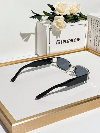 Women’s Retro Narrow Square Metal Korean Style Shades