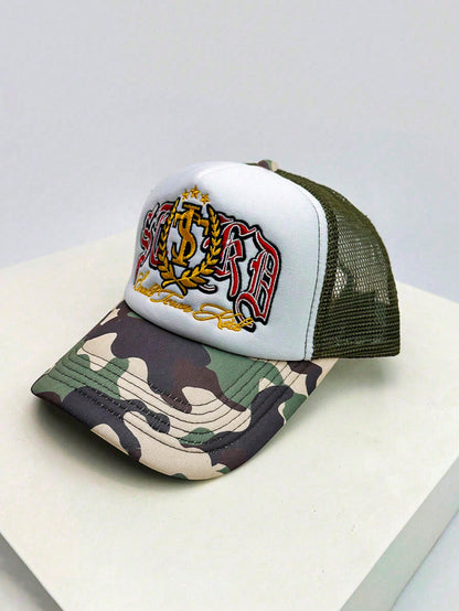 Badge Embroidery Mesh Trucker Snapback Baseball Cap