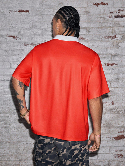 Men's Cowboy Print Casual Streetwear Polo