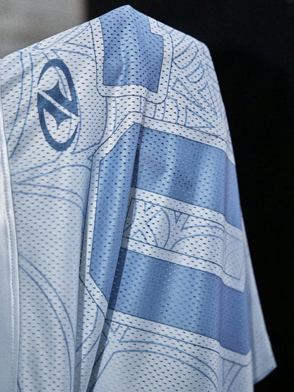 Men's Baby Blue V-Neck Crop Top Jersey