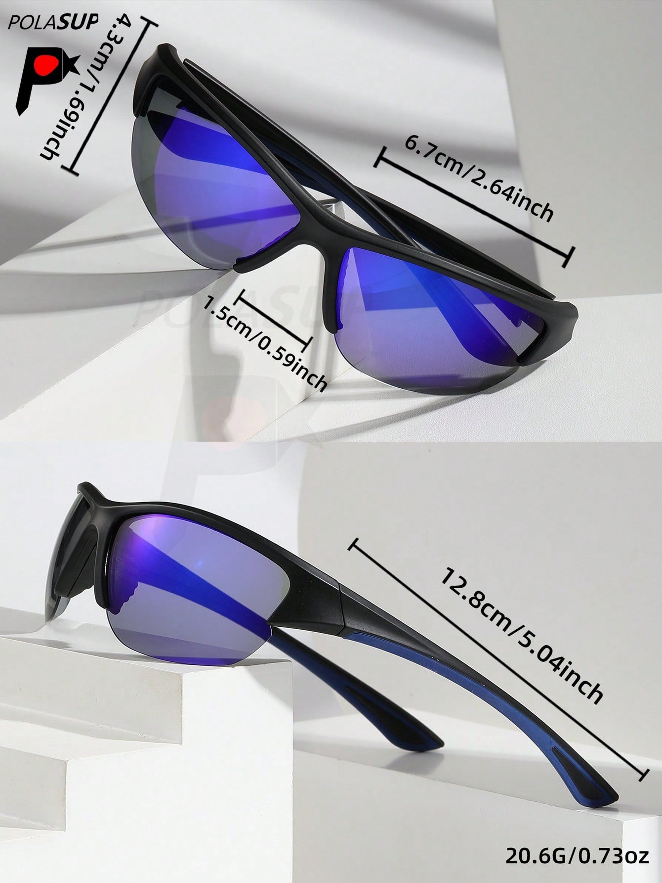 Men's Polarized Half-Frame Sports Cycling Sunglasses