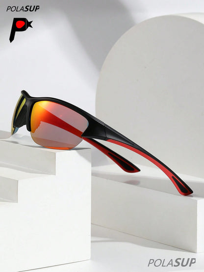 Men's Polarized Half-Frame Sports Cycling Sunglasses