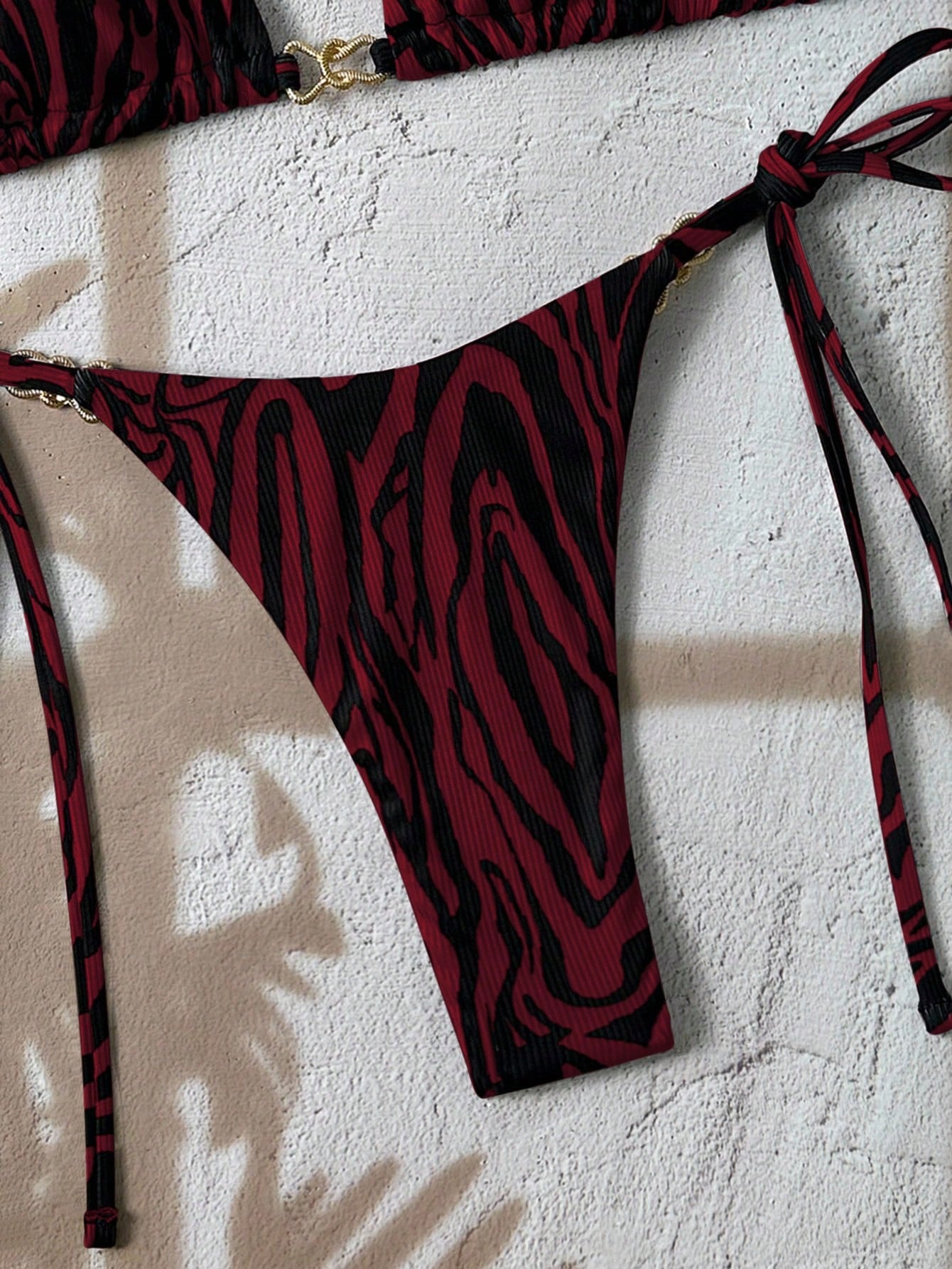 Floral Halter Triangle Bikini & Side-Tie Swimsuit