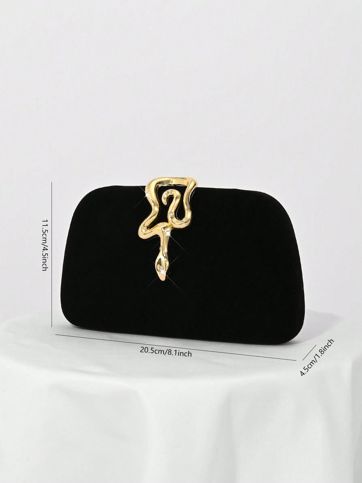 Elegant Velvet Evening Clutch Bag with Rhinestone Chain