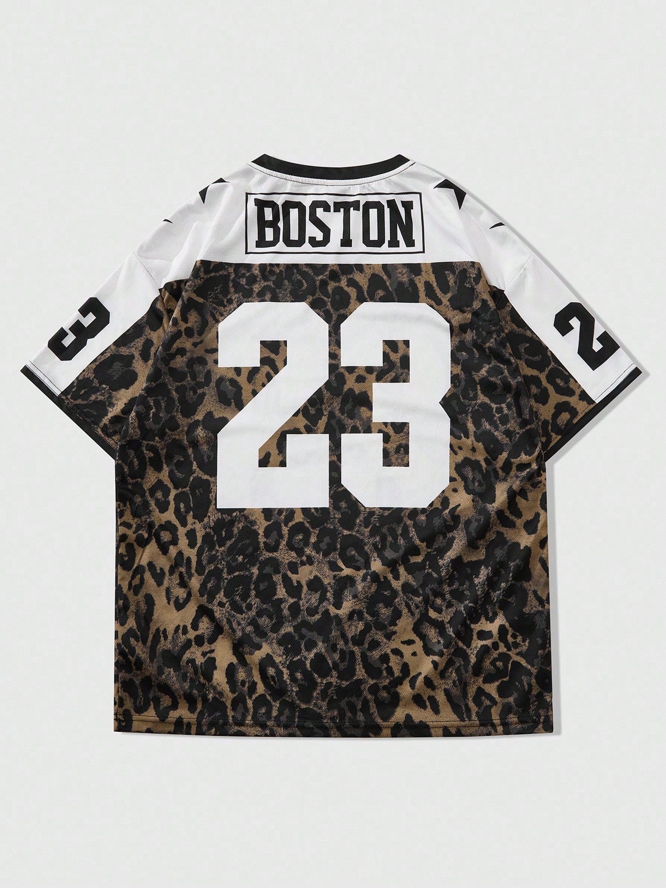 Multicolor Letter Print Round Neck Jersey