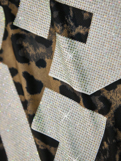 Multicolor Letter Print Round Neck Jersey