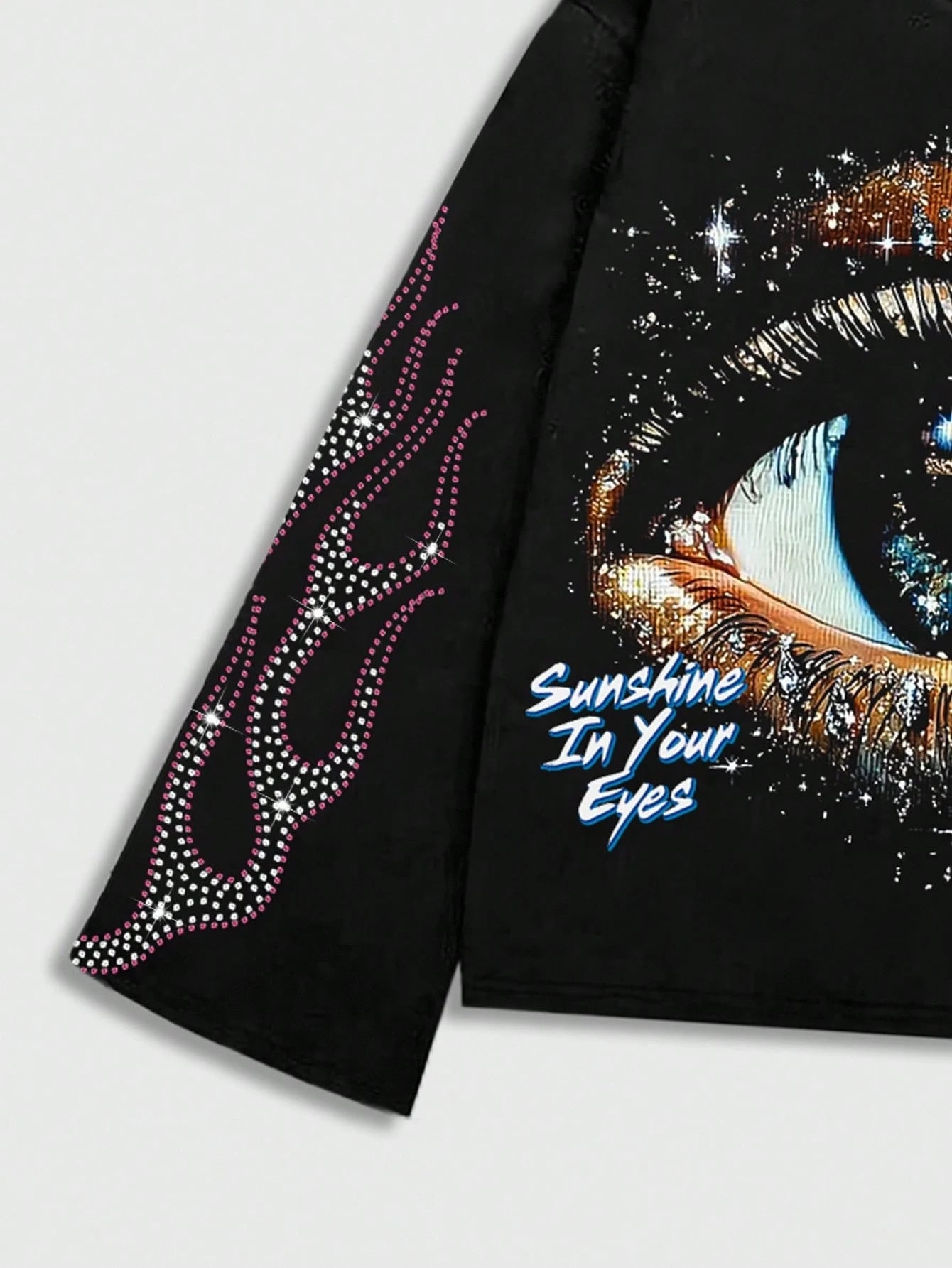 Men Diamond Eye Print Loose Long Sleeve T-Shirt