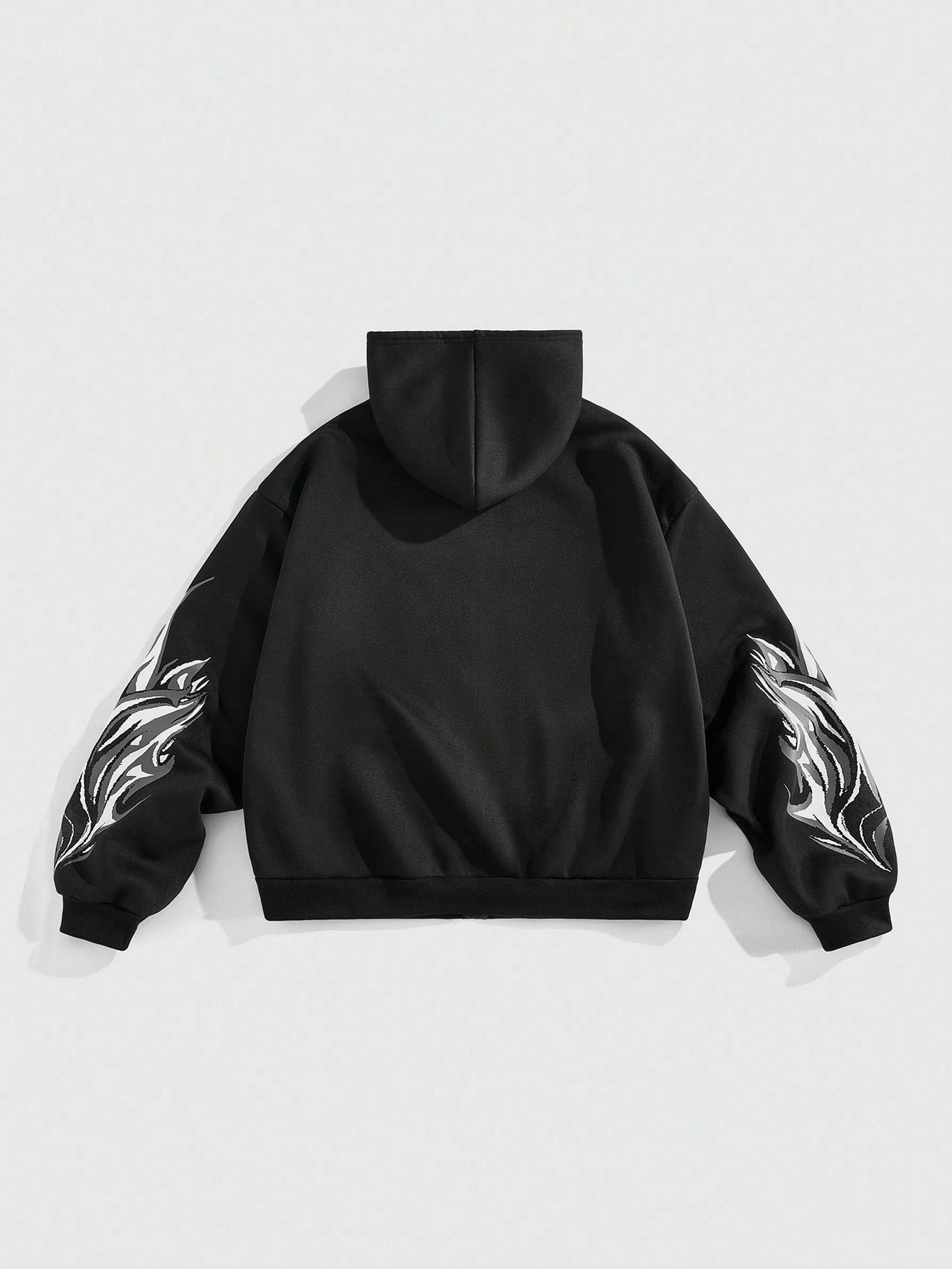 Men Graffiti Angels Stars Zip Hoodie