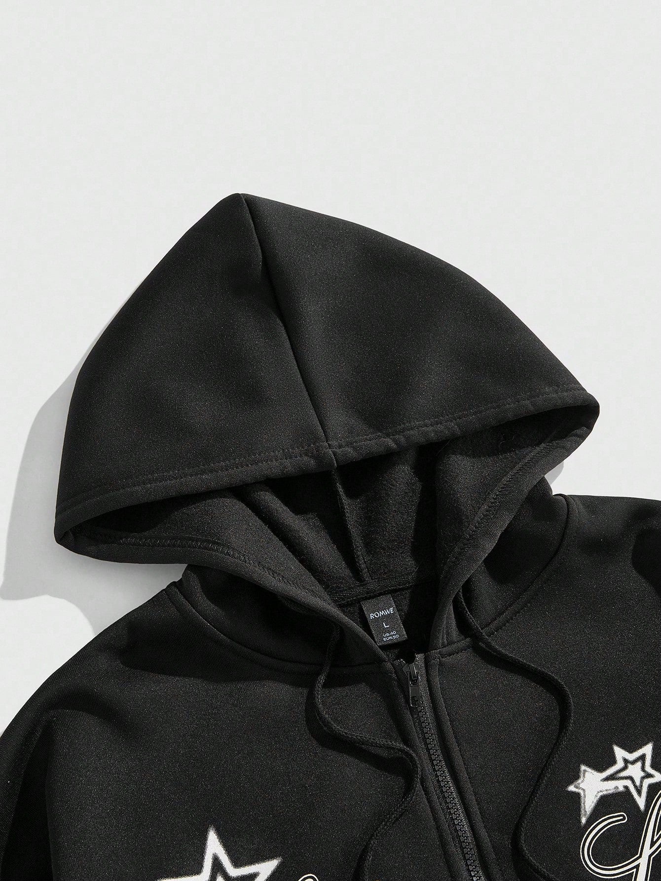 Men Graffiti Angels Stars Zip Hoodie