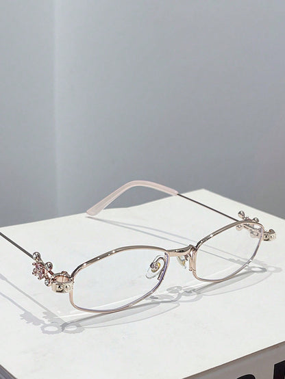 Small Square Y2K Rhinestone Transparent Fashion Glasses