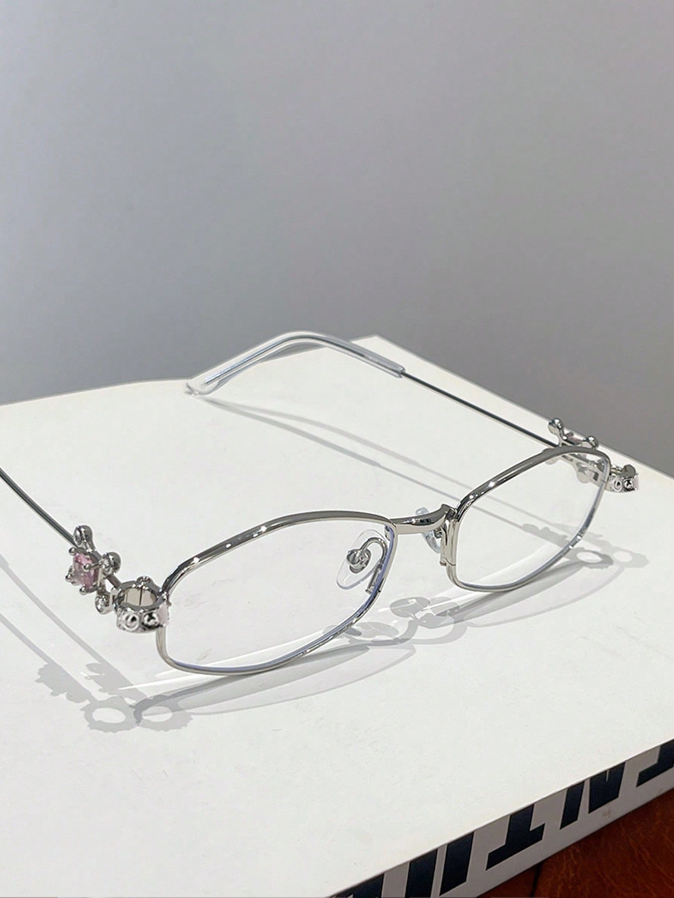 Small Square Y2K Rhinestone Transparent Fashion Glasses