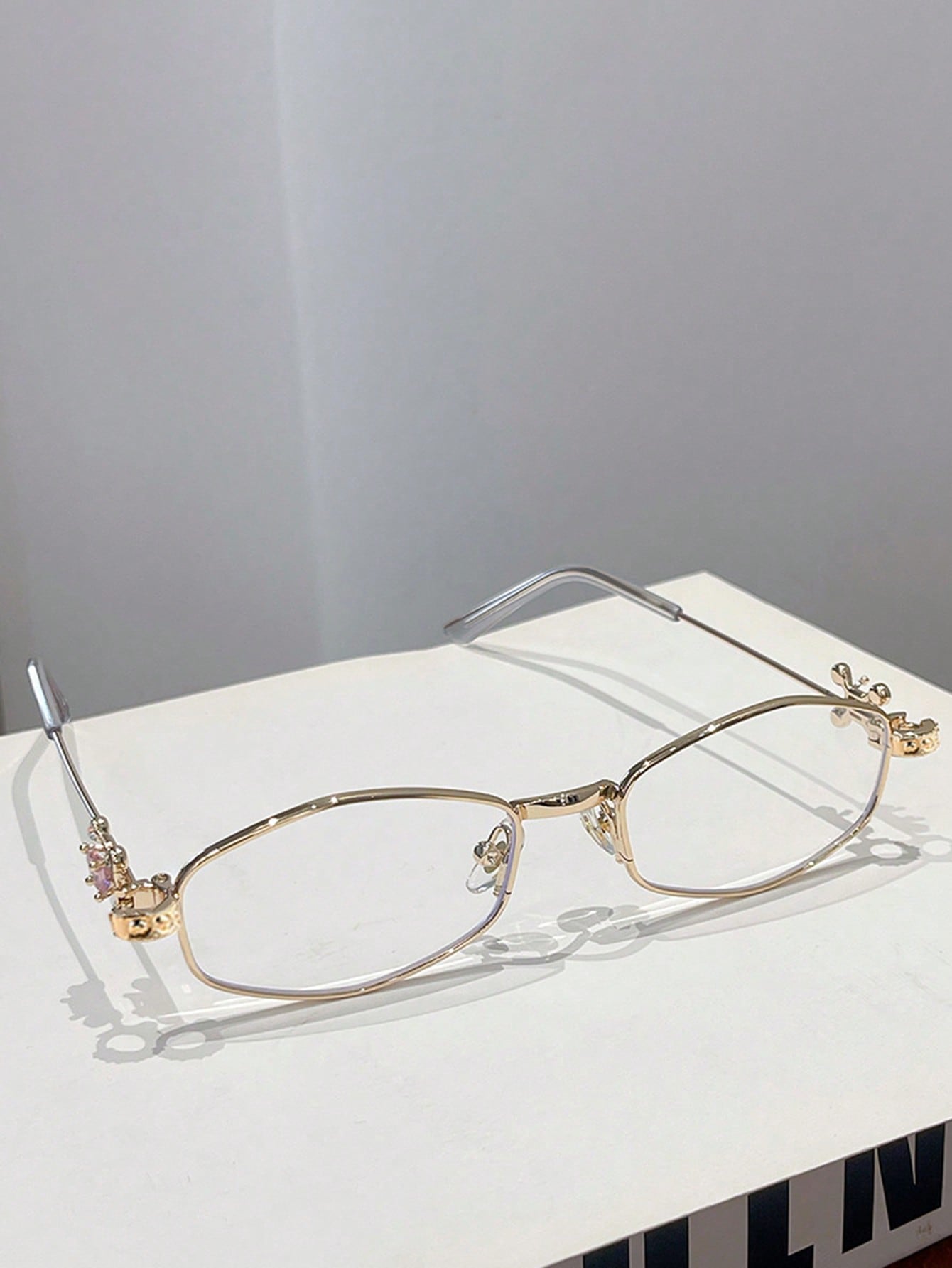 Small Square Y2K Rhinestone Transparent Fashion Glasses