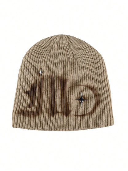 Unisex Y2K Hand-Painted Knitted Star Street Style Beanie