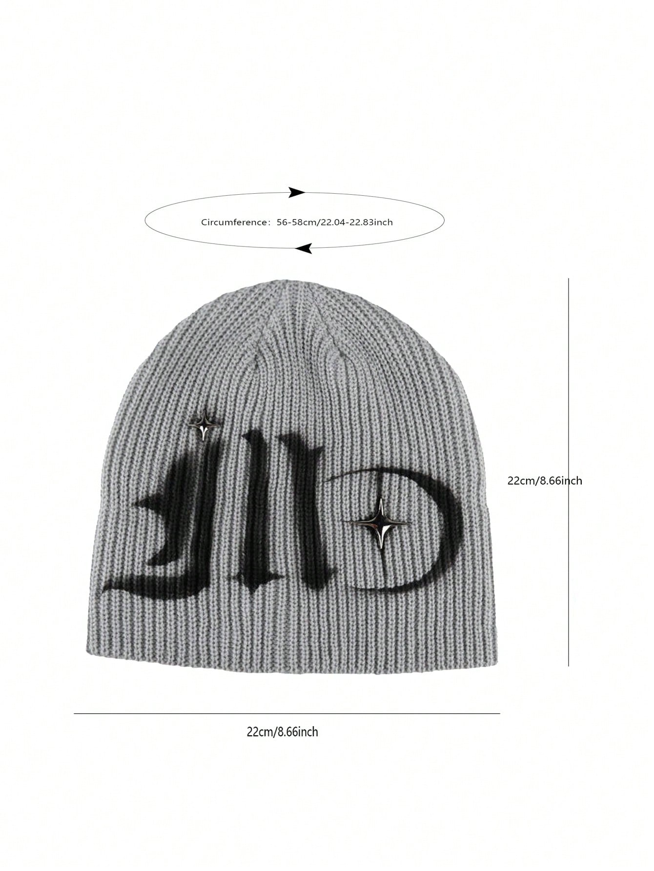 Unisex Y2K Hand-Painted Knitted Star Street Style Beanie