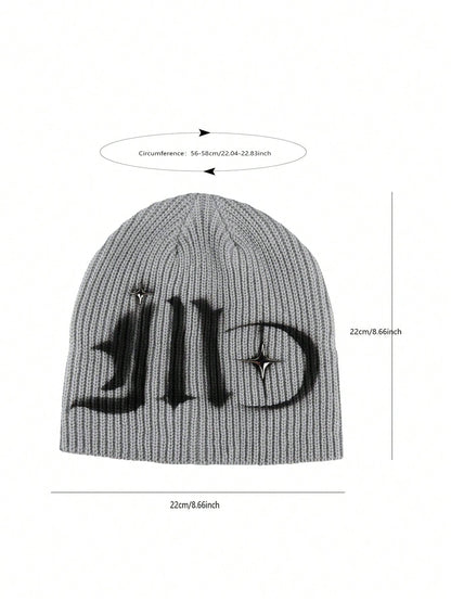 Unisex Y2K Hand-Painted Knitted Star Street Style Beanie