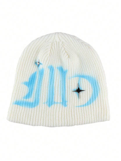 Unisex Y2K Hand-Painted Knitted Star Street Style Beanie