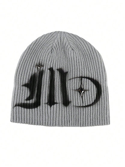 Unisex Y2K Hand-Painted Knitted Star Street Style Beanie