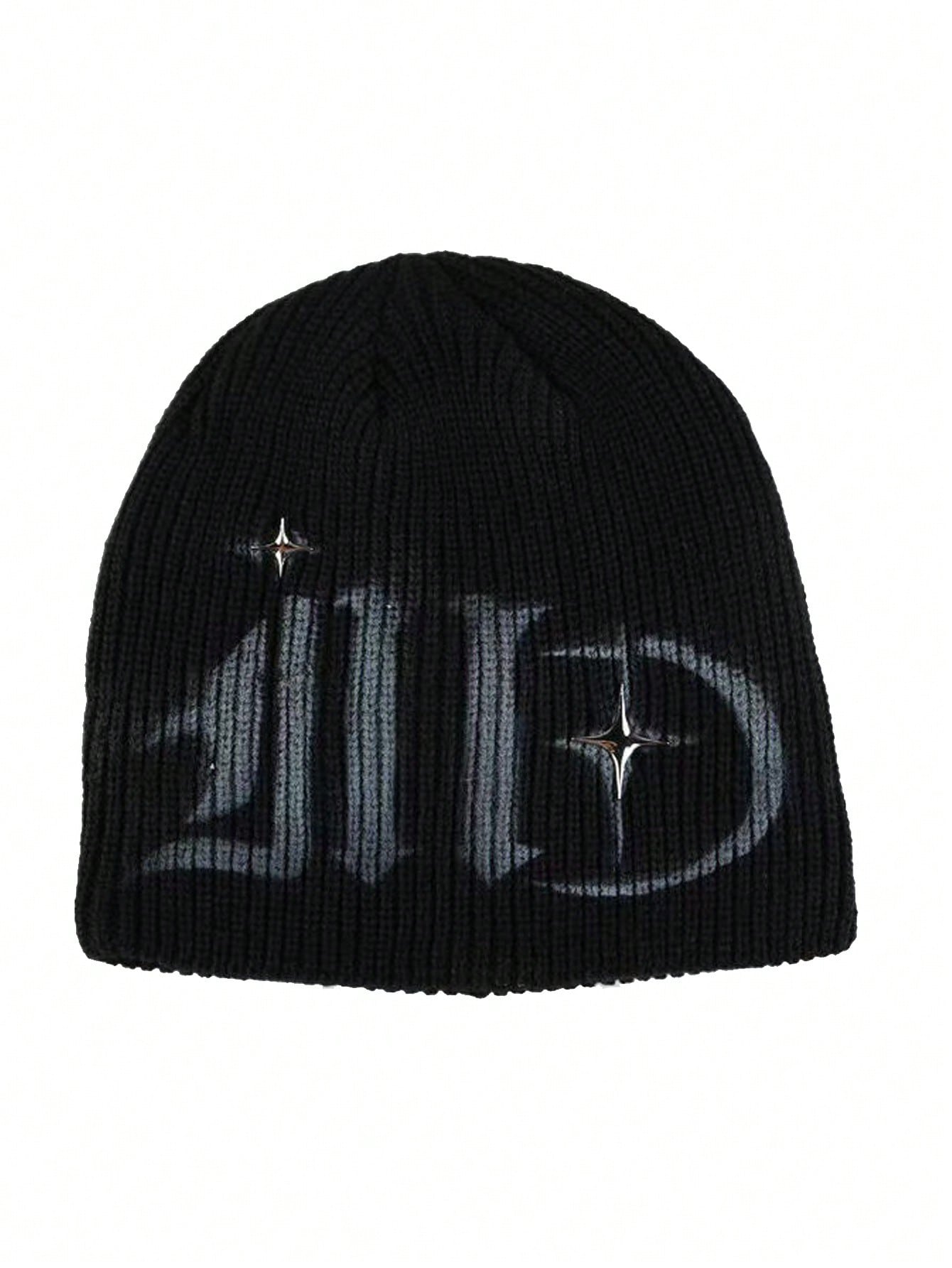 Unisex Y2K Hand-Painted Knitted Star Street Style Beanie