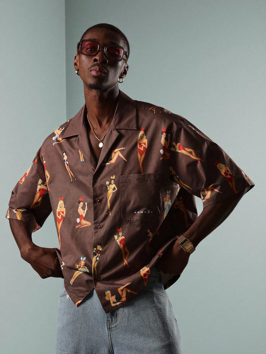 Playboy x SUMWON Pin-Up Bunny Print Hawaiian Shirt