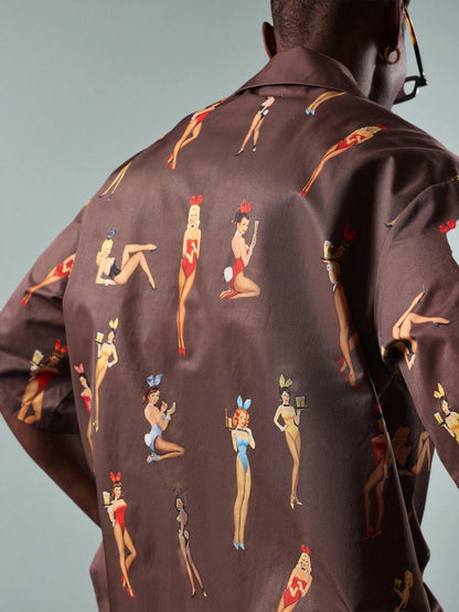 Playboy x SUMWON Pin-Up Bunny Print Hawaiian Shirt