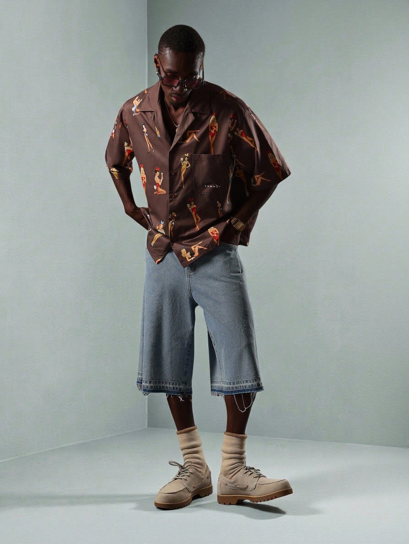 Playboy x SUMWON Pin-Up Bunny Print Hawaiian Shirt