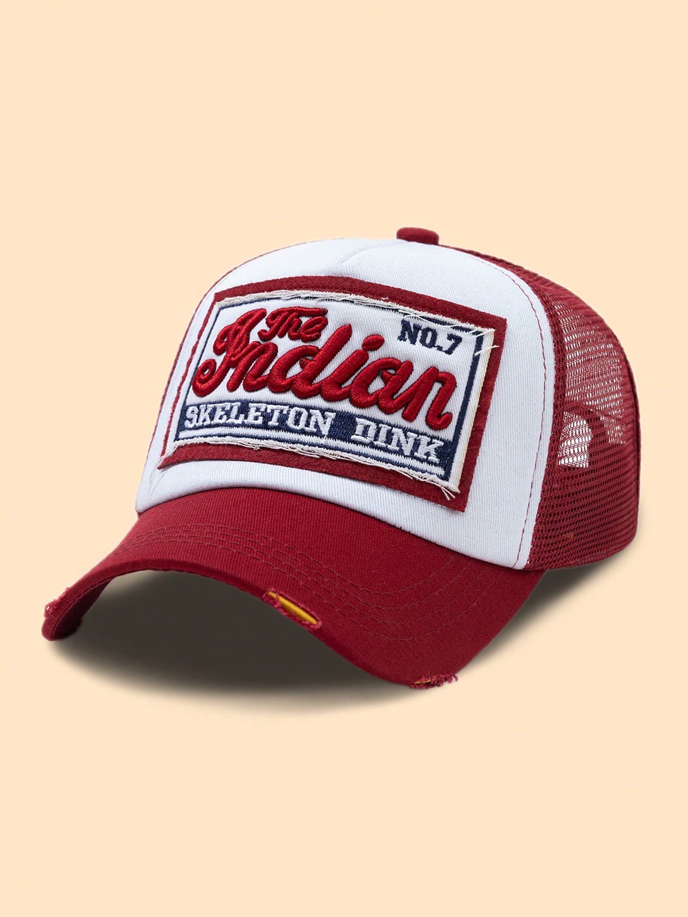 Unisex Mesh Letter Embroidered Adjustable Baseball Cap