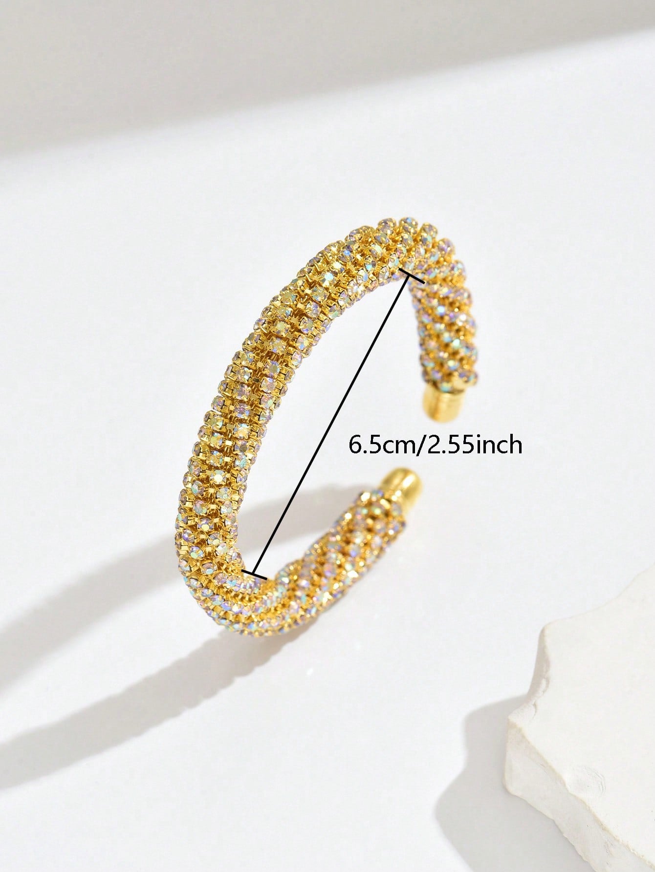 Rhinestone Decor Cuff Bangle