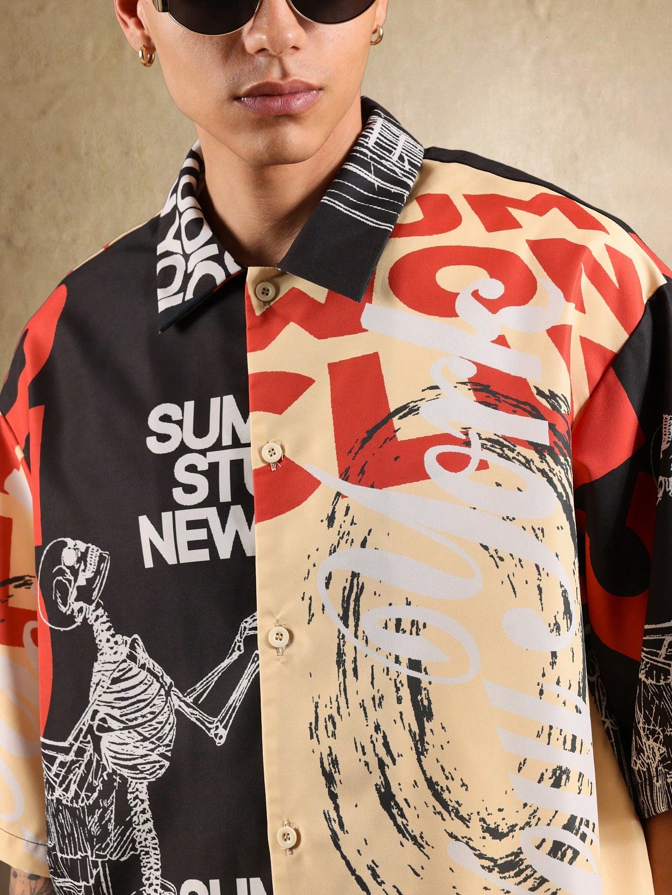 Artist Collection Skeleton Graphic Boxy Shirt