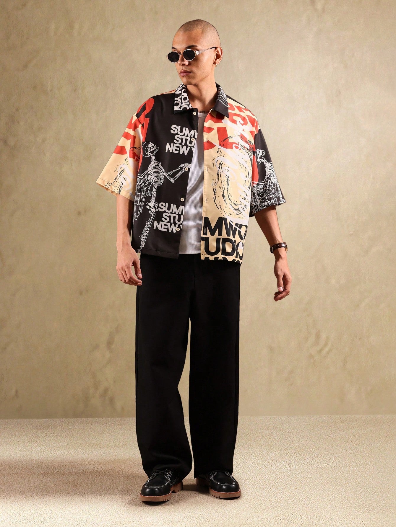 Artist Collection Skeleton Graphic Boxy Shirt