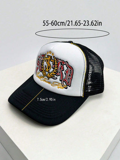 Badge Embroidery Mesh Trucker Snapback Baseball Cap