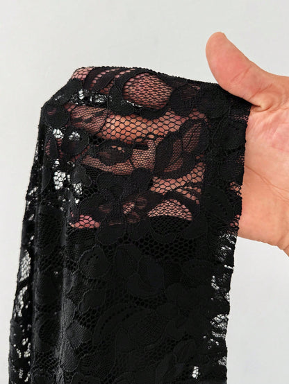 Unisex Black Oversized Knitted V-Neck Short Sleeve Top Jersey