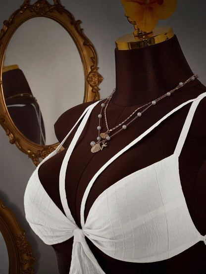 Sexy Apricot Backless Layered Ruffle Mini Dress