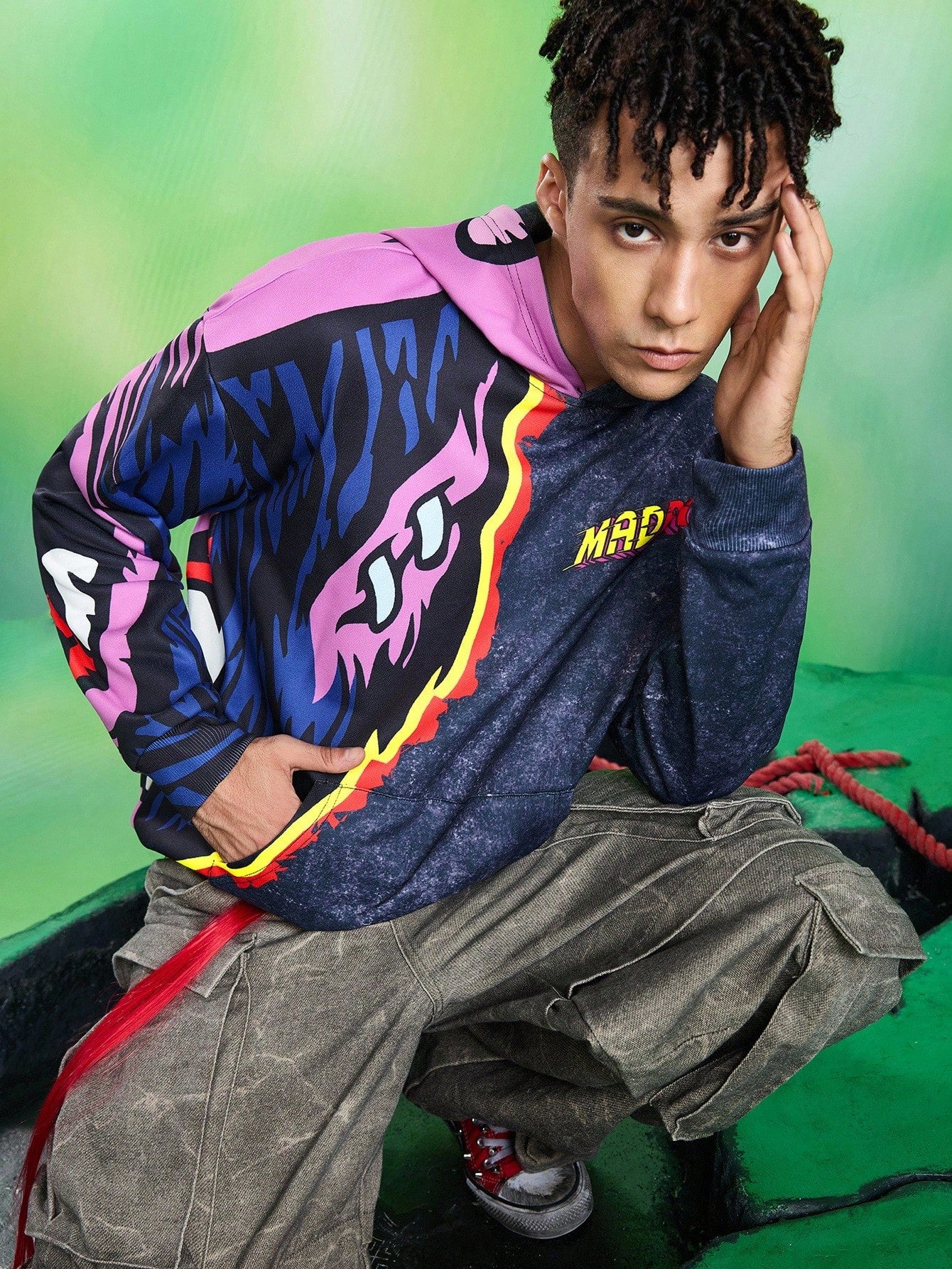 Men Oversized Graphic Hoodie