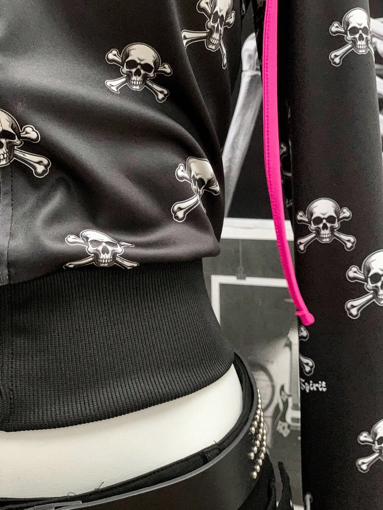 Halloween Skull Print Long Sleeve Hoodie
