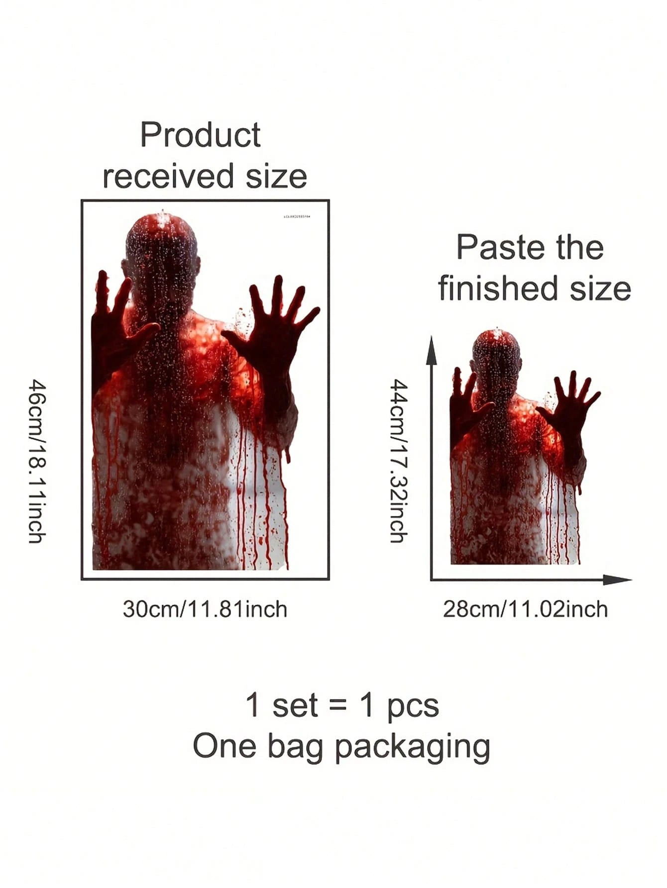 Halloween Zombie Bloody Window Clings