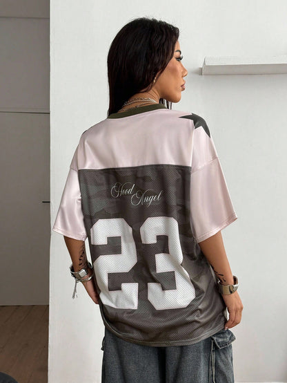 Women's Multicolored Colorblock V-Neck Jersey