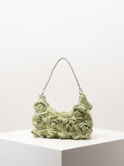 Elegant Rose Flower Bridal Party & Prom Shoulder Bag