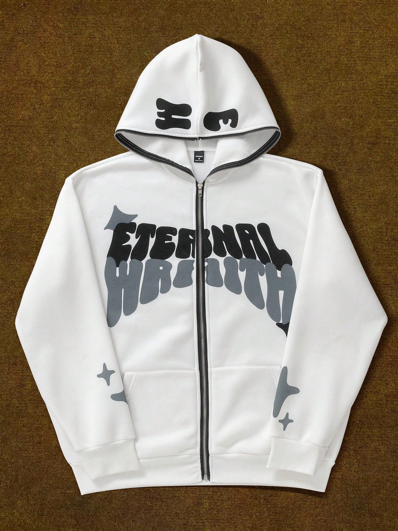 Men's Loose Fit Thermal Zip-Up Hooded Sweatshirt