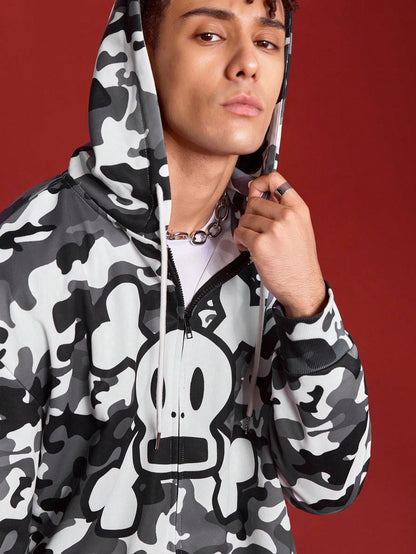 Paul Frank X SHEIN Men Cartoon Camo Hoodie