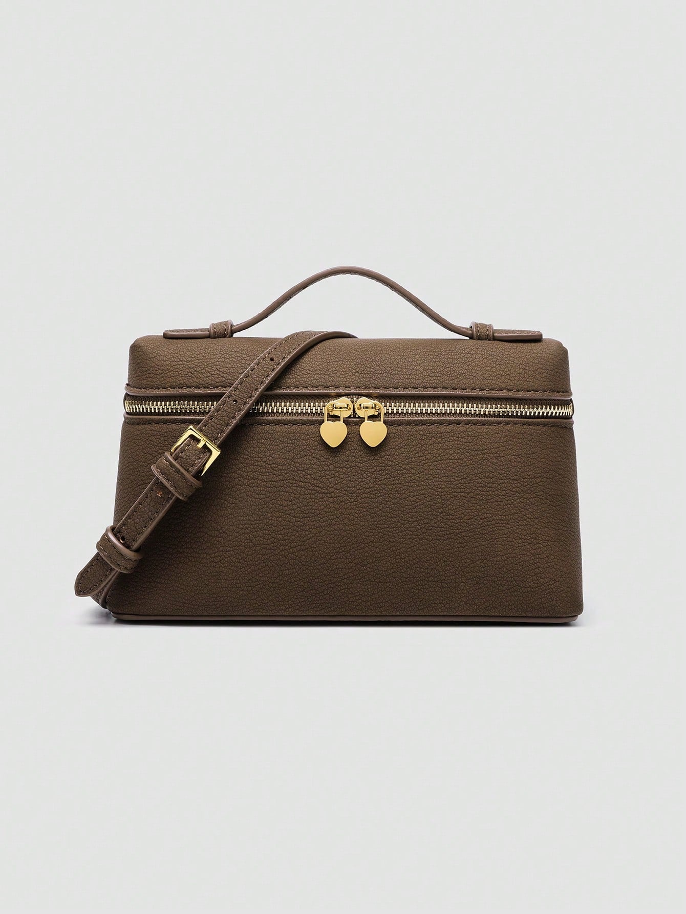 Lychee Pattern PU Leather Square Crossbody Bag