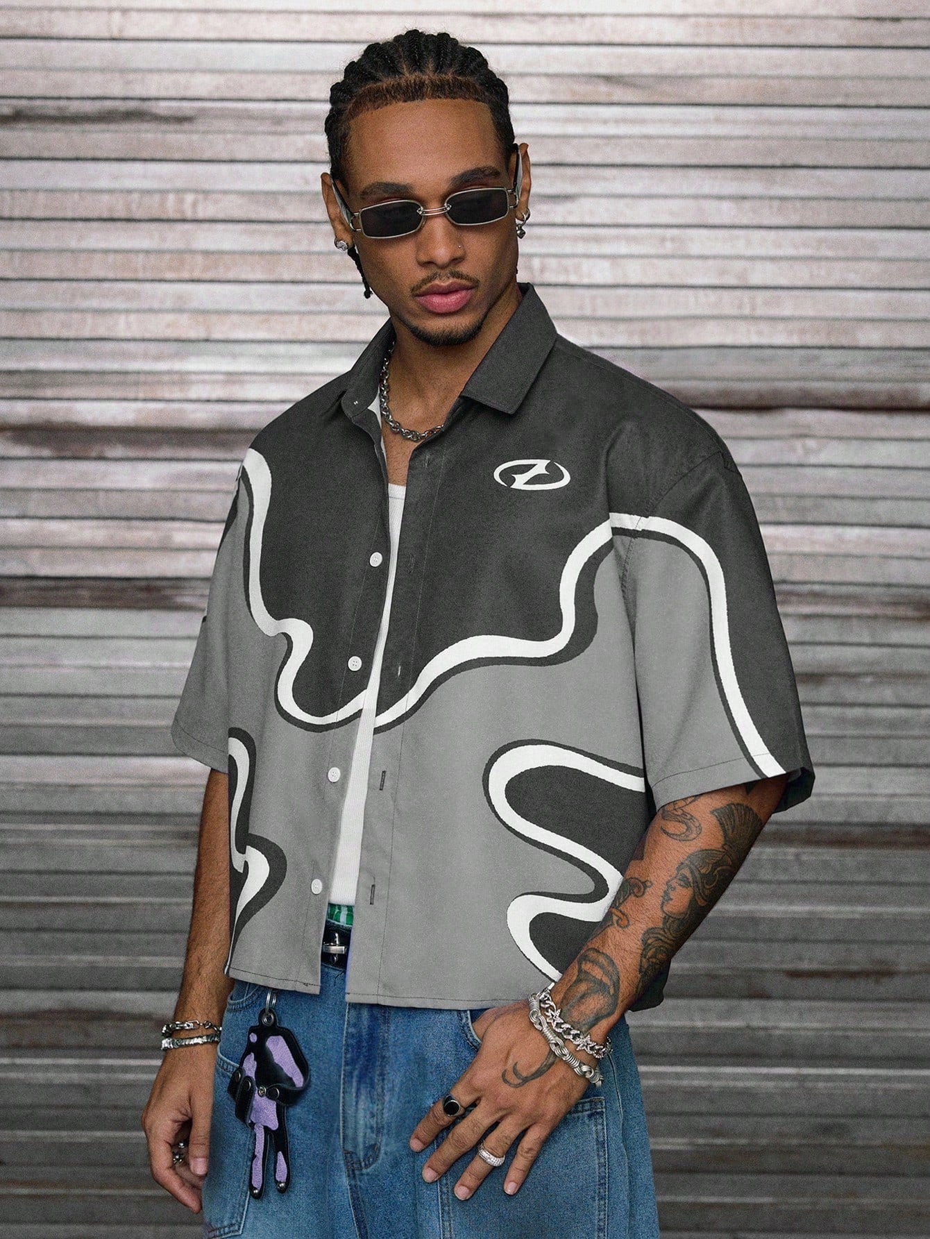 Men's Loose Digital Print Shirt