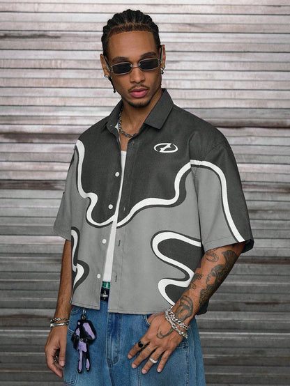 Men's Loose Digital Print Shirt